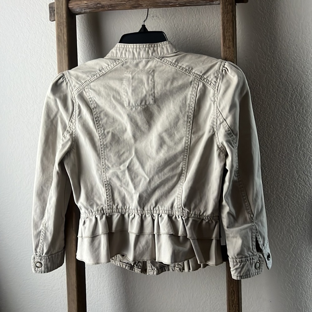 Tan zip up jacket - size small - Picture 6 of 6